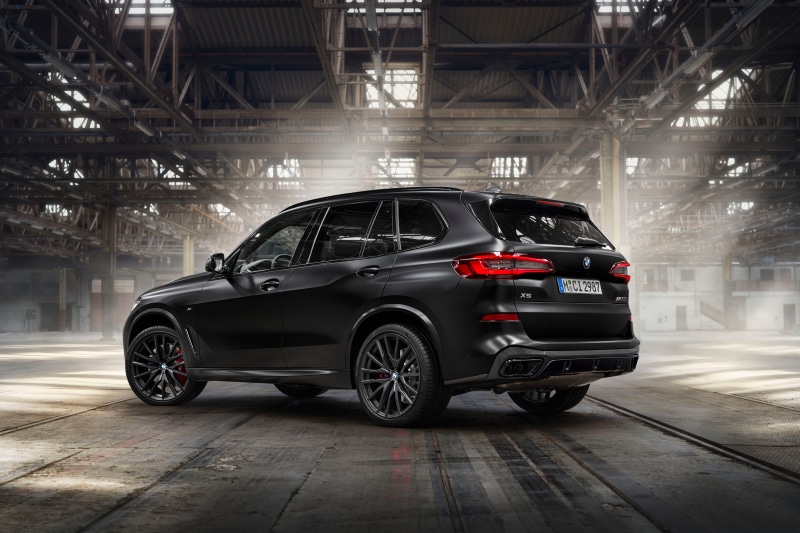 BMW X5 M50i Edition Black Vermilion in a warehouse