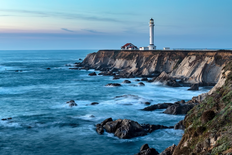 Point Arena Lighthouse on California Coast