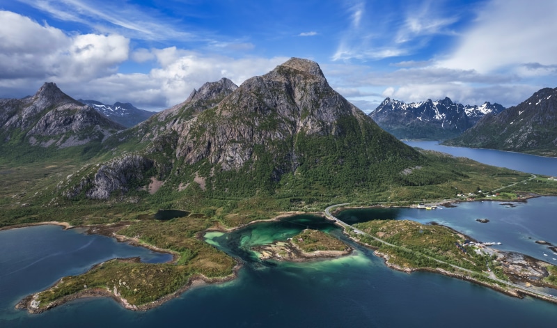 Mountains and Fjords in Lofoten, Norway