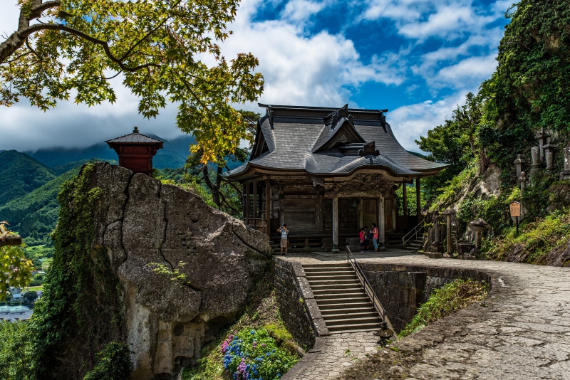 Temple on a Crag in Tohoku, Japan