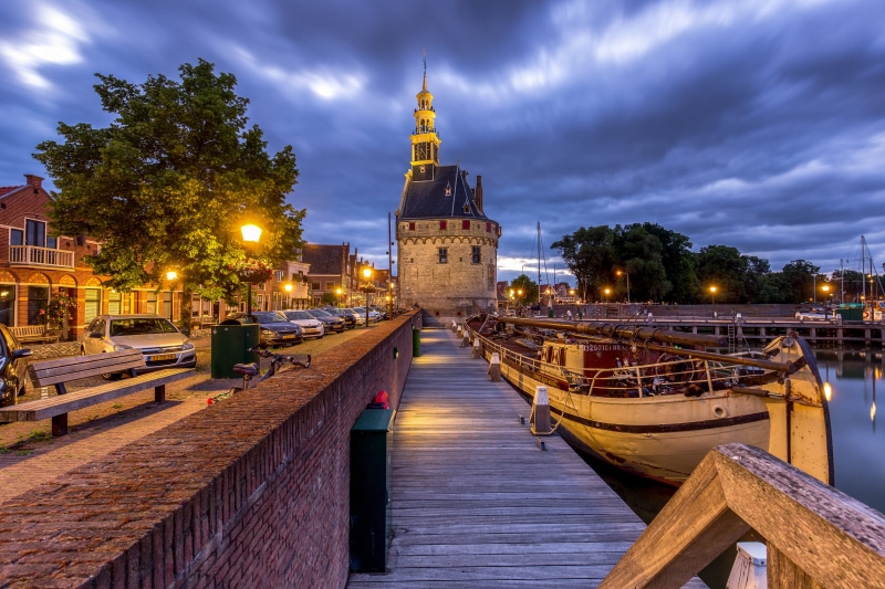 Hoorn Netherlands Waterfront at Dusk