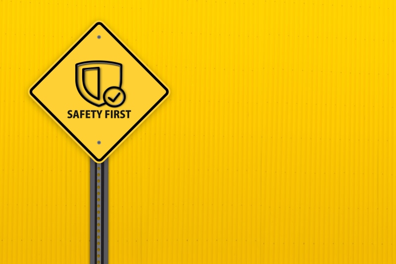 Safety First Road Sign