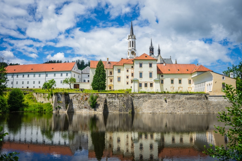Telc Castle, Czech Republic, reflected in water