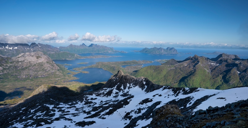 Lofoten Mountains and Fjords in Norway