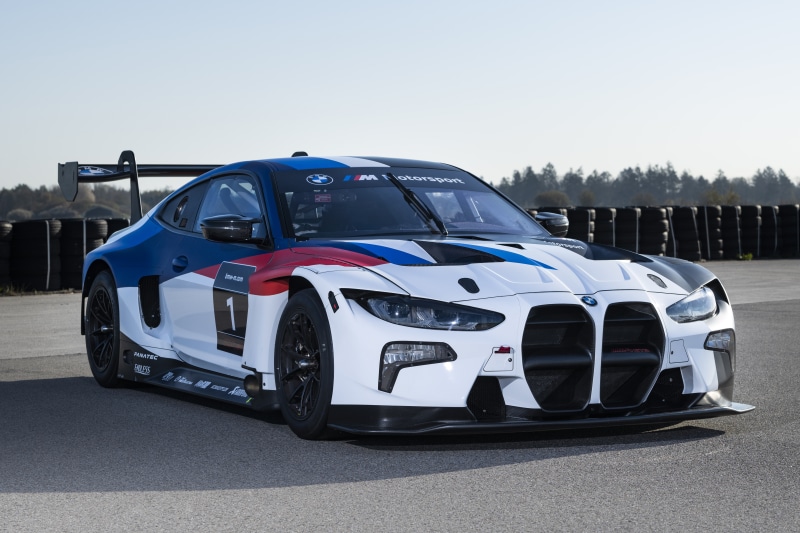 BMW M4 GT3 race car with M Motorsport livery