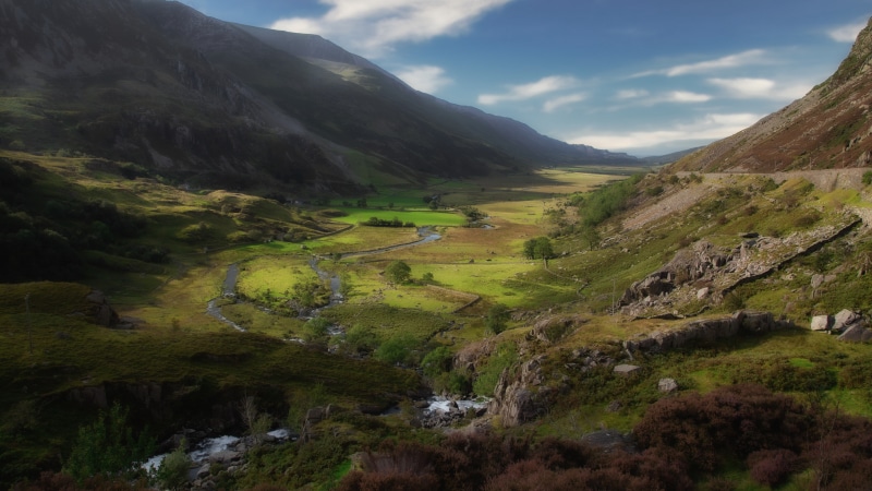 Valley in Snowdonia, Wales, United Kingdom