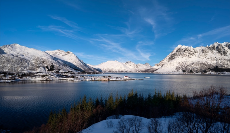 Vestpollen, Norway Lofoten Mountains Fjord 4K