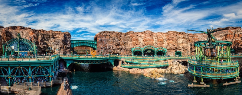 Tokyo DisneySea panorama with bridges and canals