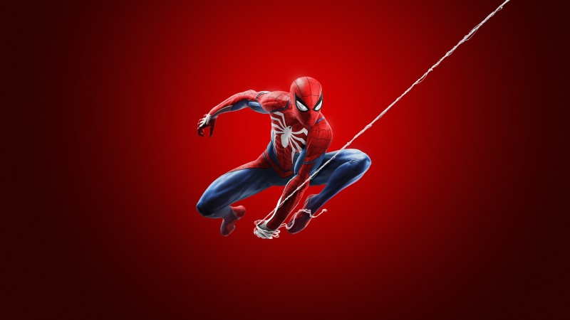 Spider-Man from Marvel on Red Background
