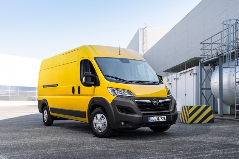 Yellow Opel Movano-e Van