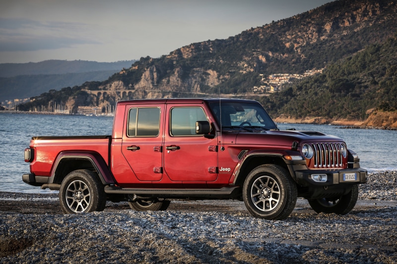Red Jeep Gladiator 80th Anniversary Pickup Truck