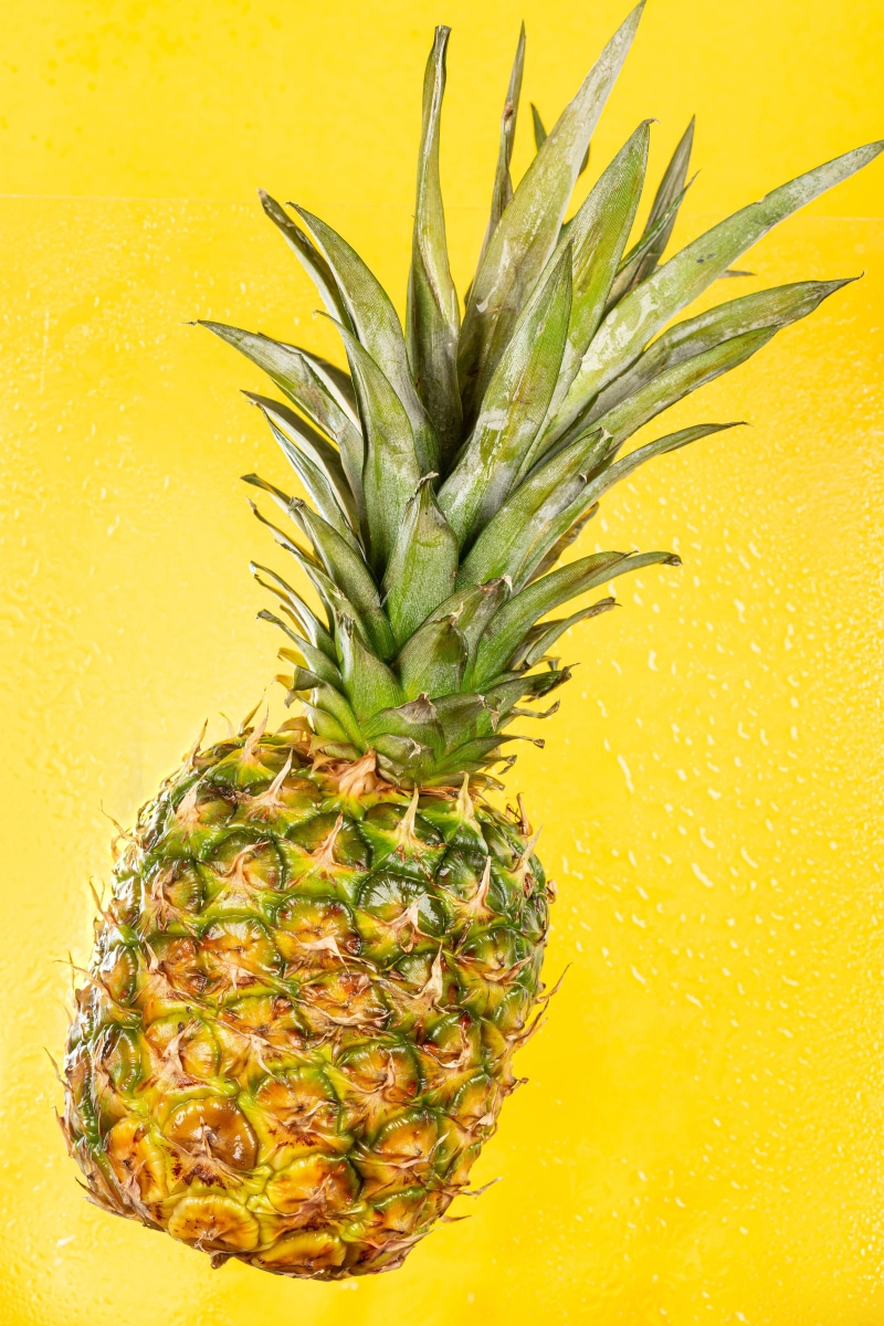 Pineapple on a yellow background