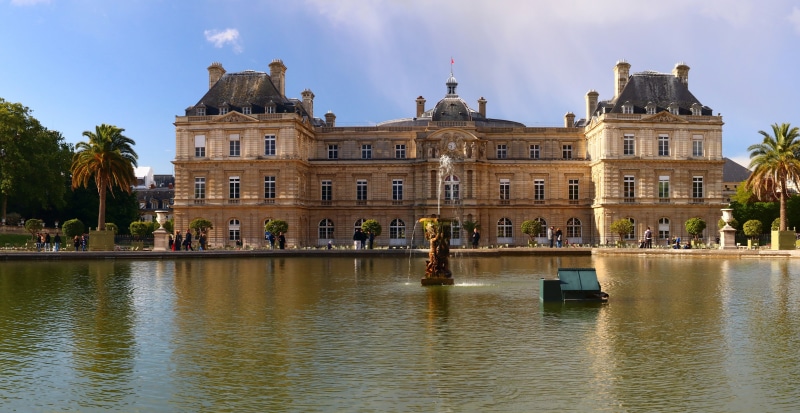 Luxembourg Palace and Fountain in Paris