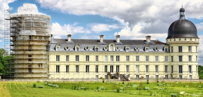 Chateau de Montaigne under renovation in France