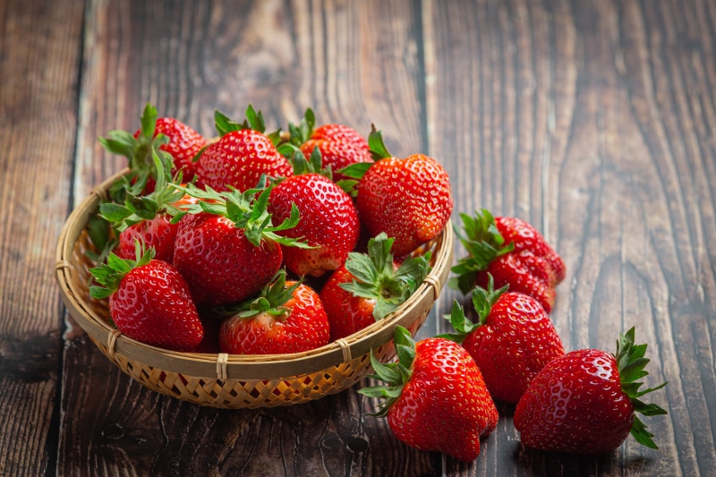 Strawberries in a basket