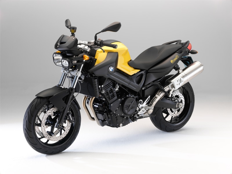 Yellow BMW F800R Motorcycle