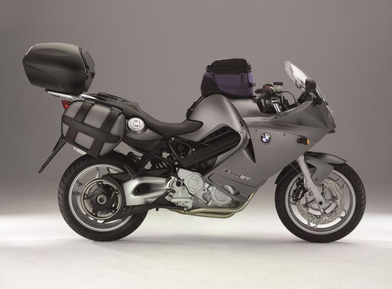 BMW F 800 GT motorcycle with luggage