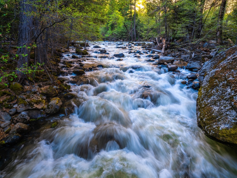 River flowing through Yosemite National Park, California
