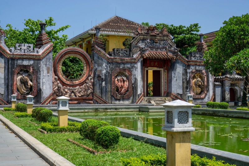 Ba Mu Temple in Hoi An, Vietnam with Pond
