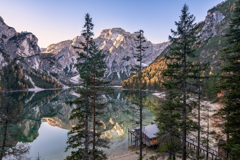 Lake in the Dolomites, South Tyrol, Italy