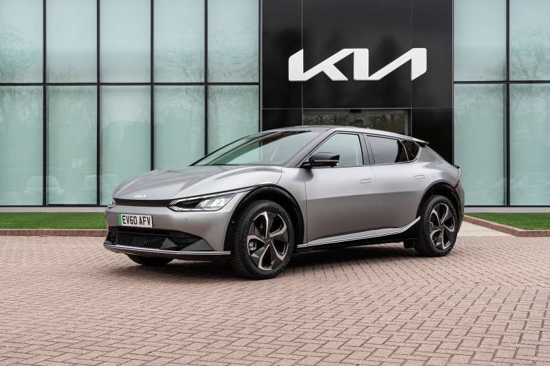 KIA EV6 electric car in grey metallic