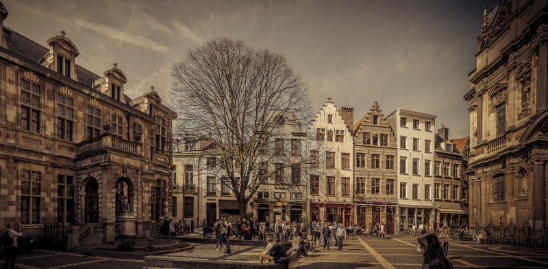 4K Antwerpen Belgium Houses Street