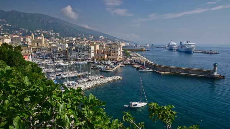 Bastia, Corsica, France: Marina with Cruise Liners and Yachts