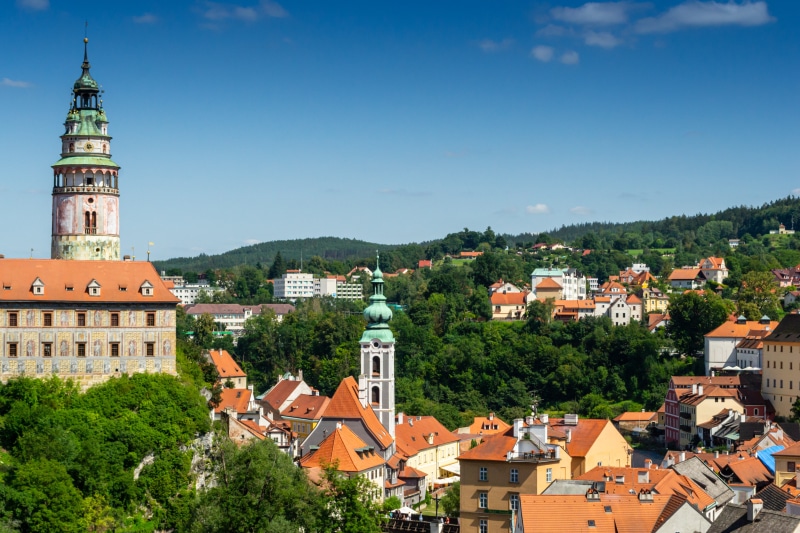 Cesky Krumlov Czech Republic Houses and Tower