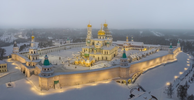 New Jerusalem Monastery in Moscow Region, Russia during winter