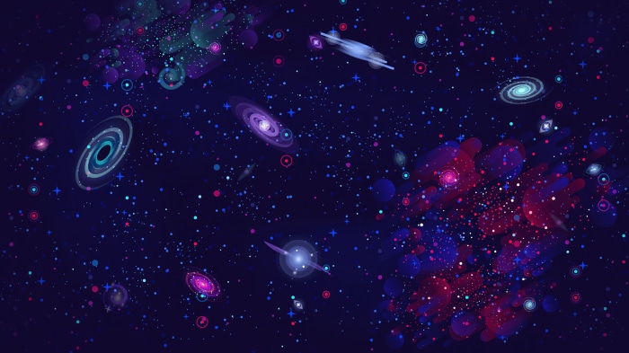 Digital art of a galaxy in space, 4K