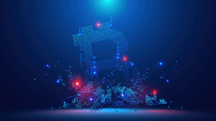 Bitcoin symbol made of numbers 4K
