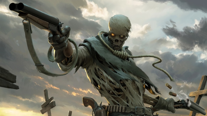 Skeleton warrior with sawed-off shotgun