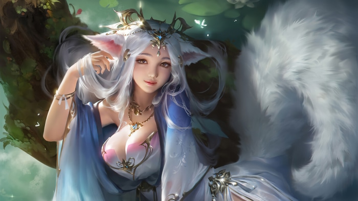 Fantasy Fox Girl Art 4K