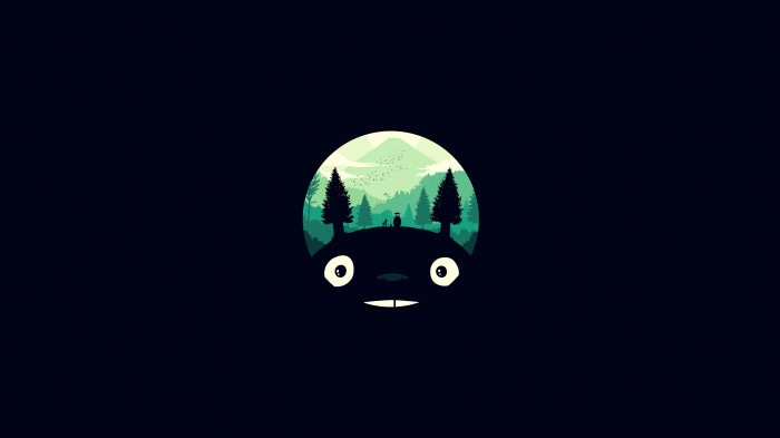 Totoro in a forest landscape 4K