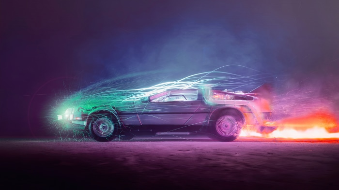 Back to the Future DeLorean 4K