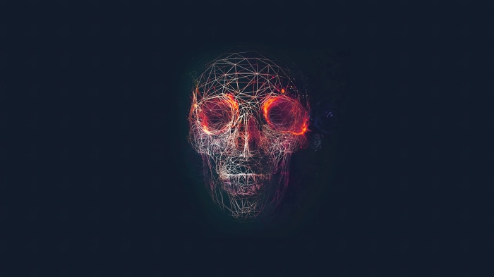 Abstract Digital Art Skull 4K