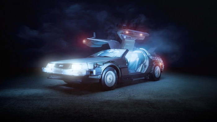 DeLorean time machine from Back to the Future in 4K