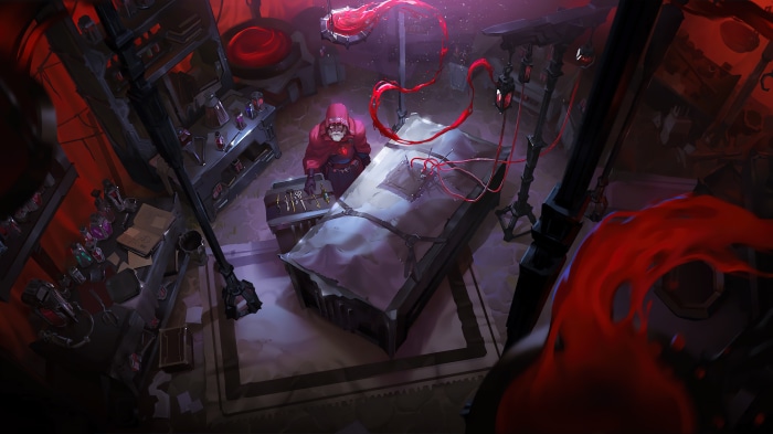 Apothecary in a laboratory with medical equipment
