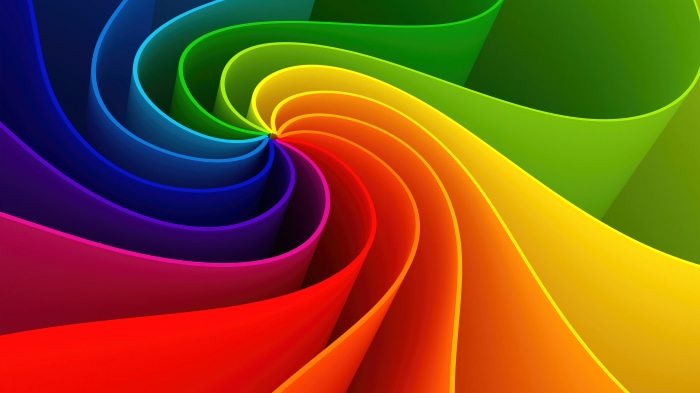 Rainbow swirl digital art 4K