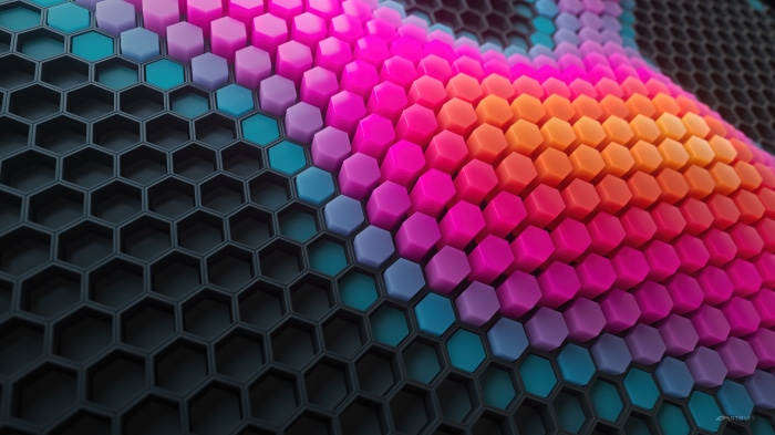 Colorful 3D Hexagon Render 4K