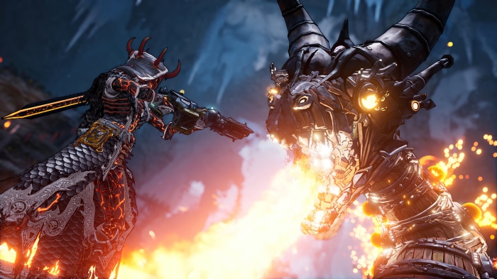 Tiny Tina's Wonderlands battle with dragon