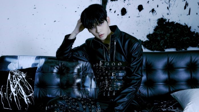 Soobin from Tomorrow X Together in black leather