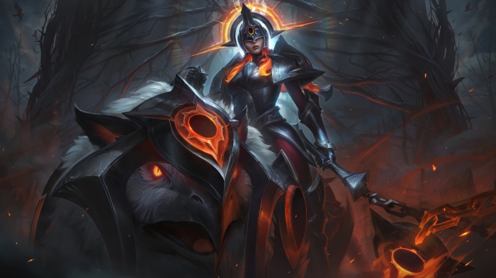 Sejuani from League of Legends Solar Eclipse skin splash art 4K