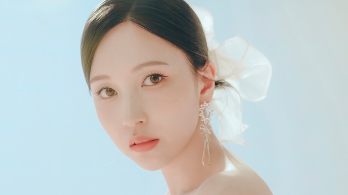 Mina from TWICE in blue concept 4K