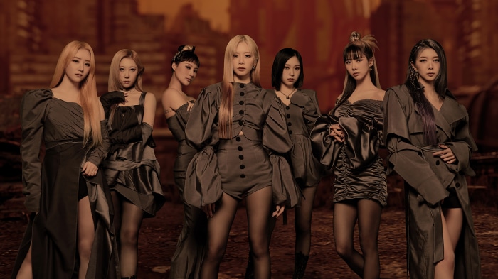 Dreamcatcher members in dark apocalyptic outfits