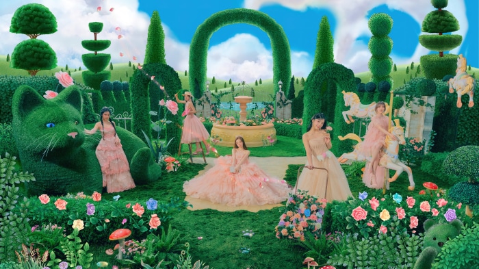 Red Velvet Members in a Whimsical Garden