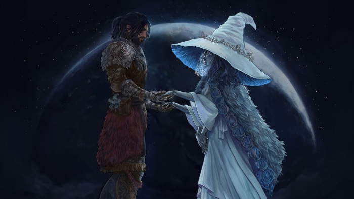 Ranni the Witch and a Tarnished from Elden Ring
