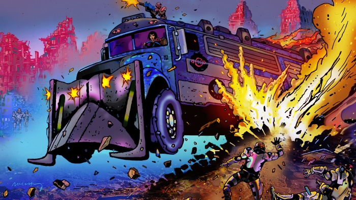 Fortnite Chapter 3 Season 2 Battle Bus in Combat 4K
