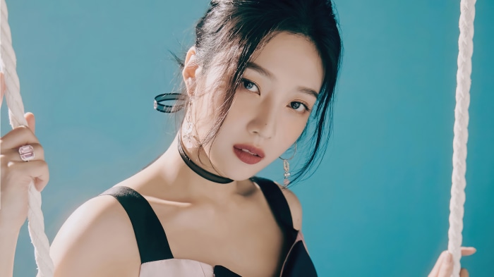 Joy from Red Velvet on a swing