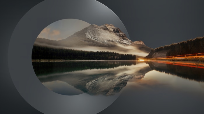 Mountain lake scenery with light trails 4K